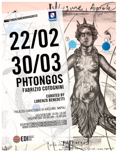 La Fondazione Morra Greco di Napoli ospita la mostra Phtongos di Fabrizio Cotognini, aperta fino al 30 marzo